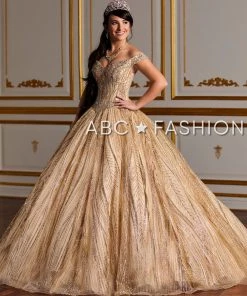 Off Shoulder Glitter Quinceanera Dress By House Of Wu 26937 Quinceañera
