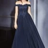 Prom Off Shoulder Lace Bodice Gown By Cinderella Divine 7258