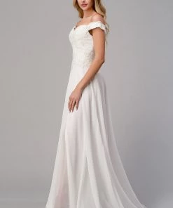 Prom Off Shoulder Lace Bodice Gown By Cinderella Divine 7258