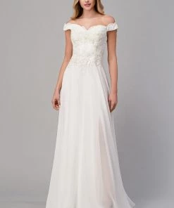 Prom Off Shoulder Lace Bodice Gown By Cinderella Divine 7258