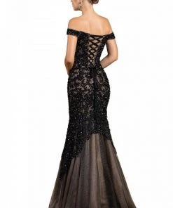 Off Shoulder Lace Mermaid Dress By Cinderella Divine A0401