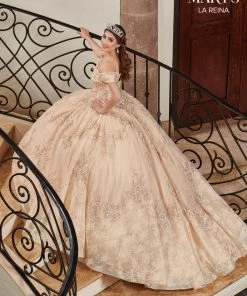 Quinceañera Off Shoulder Lace Quinceanera Dress By Mary's Bridal MQ2120