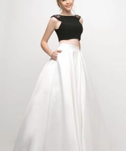 Long Off Shoulder Two-Piece Dress By Cinderella Divine CA316 Prom
