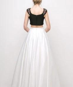 Long Off Shoulder Two-Piece Dress By Cinderella Divine CA316 Prom