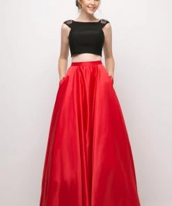 Long Off Shoulder Two-Piece Dress By Cinderella Divine CA316 Prom