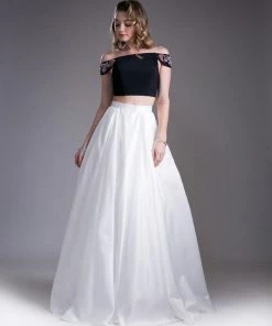 Long Off Shoulder Two-Piece Dress By Cinderella Divine CA316 Prom