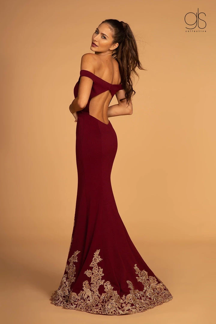 Prom Off Shoulder Mermaid Dress With Appliques By Elizabeth K GL2658 8 Prom Off Shoulder Mermaid Dress With Appliques By Elizabeth K GL2658