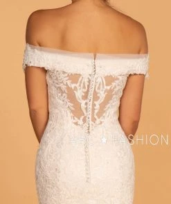 Off Shoulder Mermaid Wedding Dress With Sheer Back By Elizabeth K GL2594 13 Off Shoulder Mermaid Wedding Dress With Sheer Back By Elizabeth K GL2594