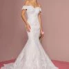 Off Shoulder Mermaid Wedding Dress With Sheer Back By Elizabeth K GL2594 2 Off Shoulder Mermaid Wedding Dress With Sheer Back By Elizabeth K GL2594