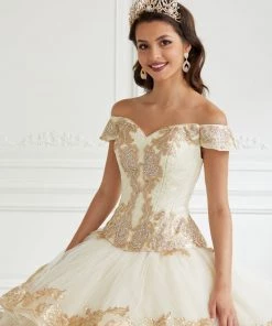 LA Glitter By House Of Wu Off Shoulder Quinceanera Dress By LA Glitter 24091