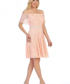 Off Shoulder Short Lace Flounce Dress By Celavie 6317 Prom 12 Off Shoulder Short Lace Flounce Dress By Celavie 6317 Prom