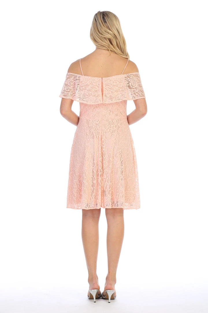 Off Shoulder Short Lace Flounce Dress By Celavie 6317 Prom 4 Off Shoulder Short Lace Flounce Dress By Celavie 6317 Prom