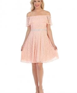 Off Shoulder Short Lace Flounce Dress By Celavie 6317 Prom 11 Off Shoulder Short Lace Flounce Dress By Celavie 6317 Prom