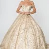 Off Shoulder Glitter Ball Gown By Elizabeth K GL2831