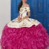 LA Glitter By House Of Wu Off Shoulder Floral Charro Dress By House Of Wu LA Glitter 24033 Quinceañera