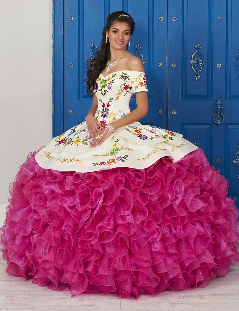 LA Glitter By House Of Wu Off Shoulder Floral Charro Dress By House Of Wu LA Glitter 24033 Quinceañera 3 LA Glitter By House Of Wu Off Shoulder Floral Charro Dress By House Of Wu LA Glitter 24033 Quinceañera
