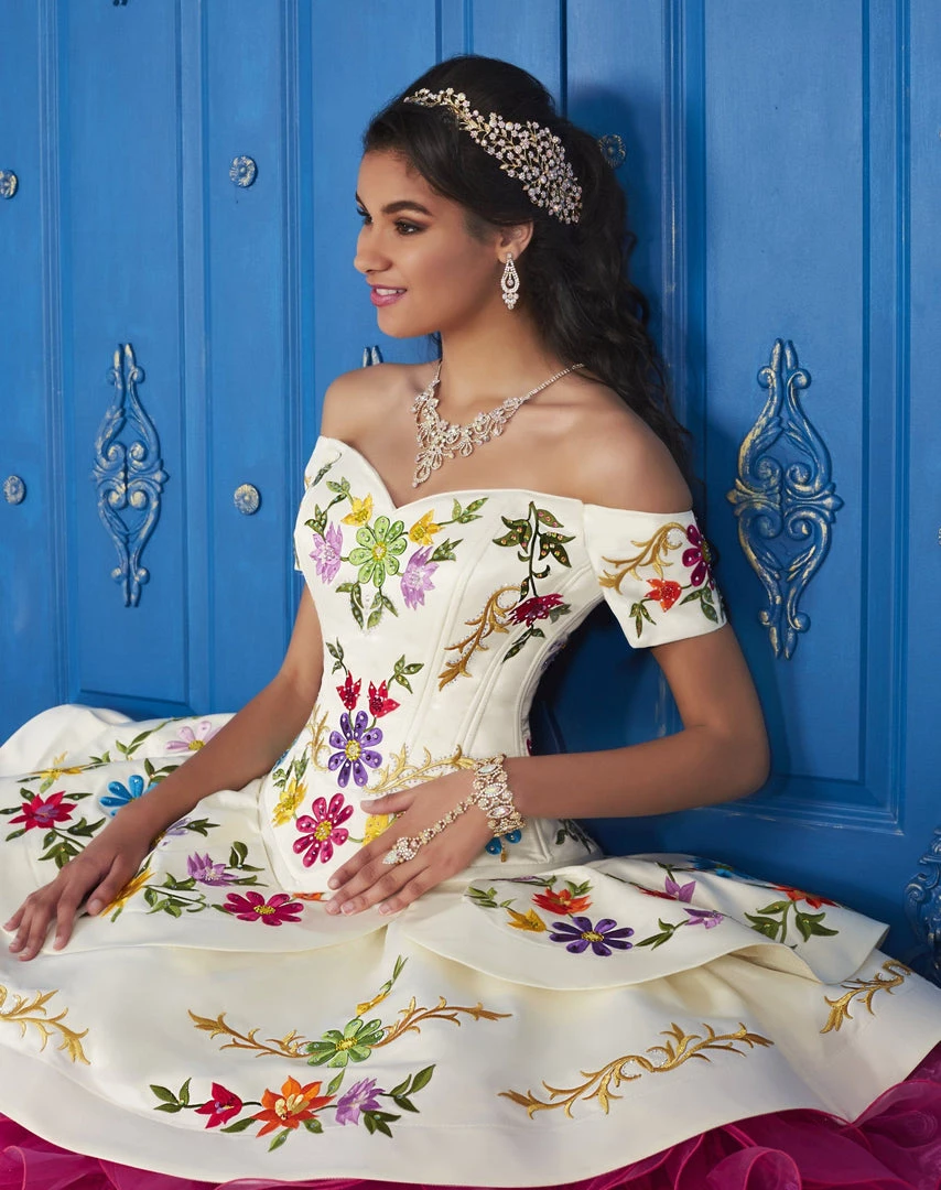 LA Glitter By House Of Wu Off Shoulder Floral Charro Dress By House Of Wu LA Glitter 24033 Quinceañera 5 LA Glitter By House Of Wu Off Shoulder Floral Charro Dress By House Of Wu LA Glitter 24033 Quinceañera