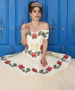 LA Glitter By House Of Wu Quinceañera Off Shoulder Floral Charro Dress By House Of Wu LA Glitter 24035
