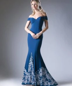Prom Embroidered Off Shoulder Gown By Cinderella Divine 1606