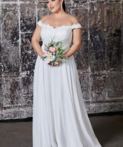 Prom Off Shoulder Lace Bodice Gown By Cinderella Divine 7258