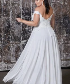 Prom Off Shoulder Lace Bodice Gown By Cinderella Divine 7258