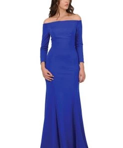 Off The Shoulder Gown With Long Sleeves By Poly USA 8378