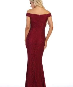 Off The Shoulder Lace Mermaid Dress By Celavie 6409