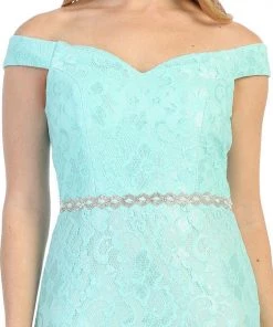 Off The Shoulder Lace Mermaid Dress By Celavie 6409