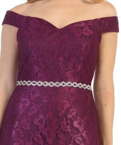 Off The Shoulder Lace Mermaid Dress By Celavie 6409