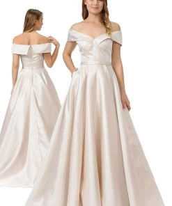 Off The Shoulder Long Shimmer Dress By Poly USA 8460 7 Off The Shoulder Long Shimmer Dress By Poly USA 8460