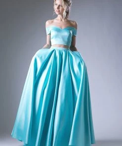 Off Shoulder Two Piece Gown By Cinderella Divine 62242