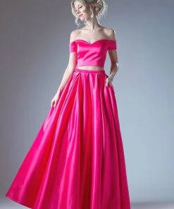 Off Shoulder Two Piece Gown By Cinderella Divine 62242