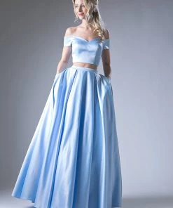 Off Shoulder Two Piece Gown By Cinderella Divine 62242