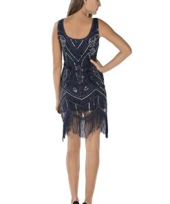 Prom Off White Short Sequined Flapper Fringe Dress By Poly USA