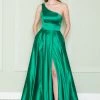 One Shoulder Charmeuse Gown By Poly USA 8912 2 One Shoulder Charmeuse Gown By Poly USA 8912