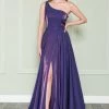 Prom One Shoulder Iridescent Gown By Poly USA 8920