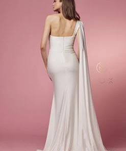 One Shoulder Mermaid Gown By Nox Anabel E475 Prom