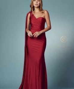 One Shoulder Mermaid Gown By Nox Anabel E475 Prom