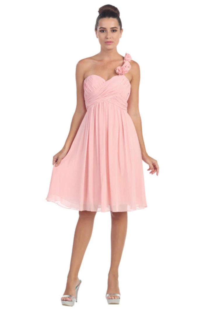 One Shoulder Ruched Short Dress With Corset Back By Star Box 6031-1 6 One Shoulder Ruched Short Dress With Corset Back By Star Box 6031-1