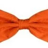 Vesuvio Napoli Men Orange Paisley Bow Ties With Matching Pocket Squares
