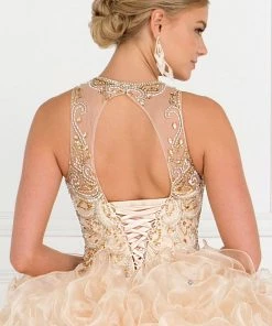 Organza Sweetheart Ball Gown With Ruffled Skirt By Elizabeth K GL1554 19 Organza Sweetheart Ball Gown With Ruffled Skirt By Elizabeth K GL1554