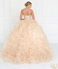 Organza Sweetheart Ball Gown With Ruffled Skirt By Elizabeth K GL1554