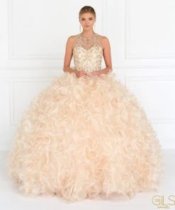 Organza Sweetheart Ball Gown With Ruffled Skirt By Elizabeth K GL1554 17 Organza Sweetheart Ball Gown With Ruffled Skirt By Elizabeth K GL1554
