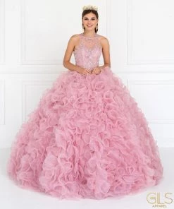 Organza Sweetheart Ball Gown With Ruffled Skirt By Elizabeth K GL1554