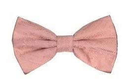 Vesuvio Napoli Men Peach Paisley Bow Ties With Matching Pocket Squares