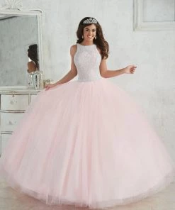 Pearl Beaded Halter Dress By House Of Wu Fiesta Gowns 56318 Quinceañera
