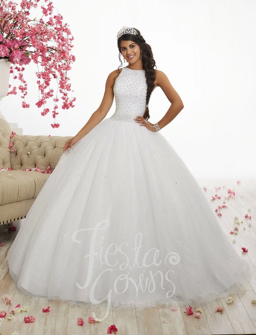 Pearl Beaded Halter Dress By House Of Wu Fiesta Gowns 56318 Quinceañera 8 Pearl Beaded Halter Dress By House Of Wu Fiesta Gowns 56318 Quinceañera