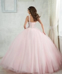 Pearl Beaded Halter Dress By House Of Wu Fiesta Gowns 56318 Quinceañera