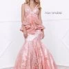 Prom Pink Beaded Sleeveless Lace Mermaid Dress By Nox Anabel 8311