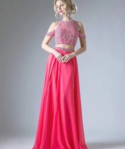 Prom Cold Shoulder Two Piece Gown By By Cinderella Divine 71232